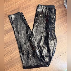 Express Black and Silver Sequin Skirt